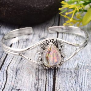 Ethiopian Opal 925 Sterling Silver Cuff Bangle (RS53-25)