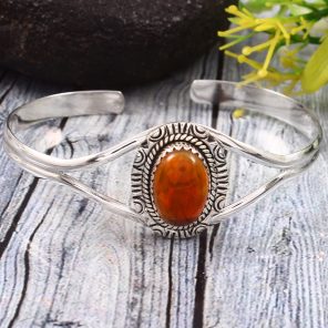 Ethiopian Opal 925 Sterling Silver Cuff Bangle (RS53-26)