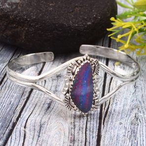 Australian Opal 925 Sterling Silver Cuff Bangle (RS53-12)