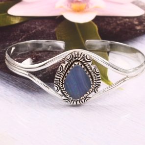 Australian Opal 925 Sterling Silver Cuff Bangle (RS53-22)