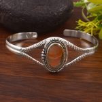 Ethiopian Opal 925 Sterling Silver Cuff Bangle (RS53-33)