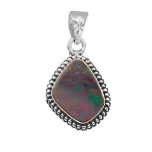 Australian Opal 1.25" 925 Sterling Silver Pendant (RS111-288)