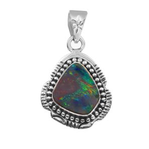 Australian Opal 1.5" 925 Sterling Silver Pendant (RS111-262)