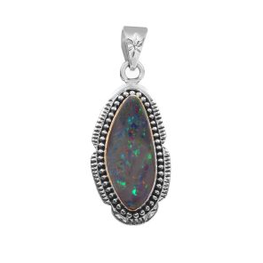 Australian Opal 1.75" 925 Sterling Silver Pendant (RS111-263)