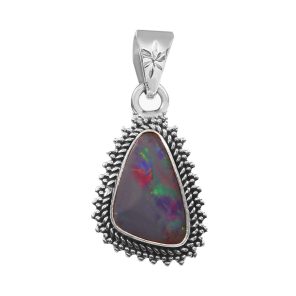 Australian Opal 1.25" 925 Sterling Silver Pendant (RS111-281)