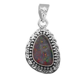 Australian Opal 1.25" 925 Sterling Silver Pendant (RS111-274)