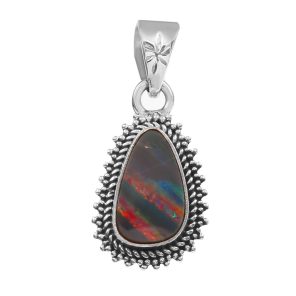 Australian Opal 1.25" 925 Sterling Silver Pendant (RS111-282)