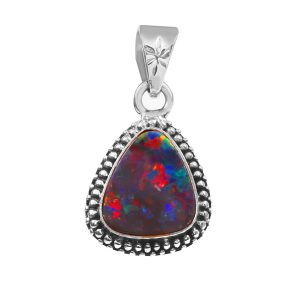 Australian Opal 1.25" 925 Sterling Silver Pendant (RS111-292)