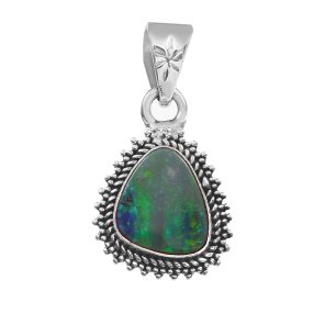 Australian Opal 1.25" 925 Sterling Silver Pendant (RS111-283)