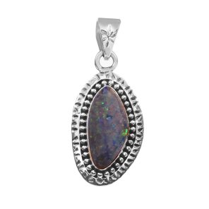 Australian Opal 1.5" 925 Sterling Silver Pendant (RS111-277)