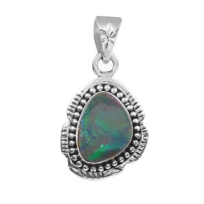 Australian Opal 1.25" 925 Sterling Silver Pendant (RS111-267)