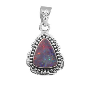 Australian Opal 1.25" 925 Sterling Silver Pendant (RS111-268)