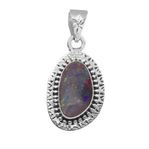 Australian Opal 1.5" 925 Sterling Silver Pendant (RS111-278)