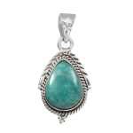 Kingman Turquoise 1.25" 925 Sterling Silver Pendant (RS114-85)