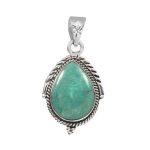 Kingman Turquoise 1.25" 925 Sterling Silver Pendant (RS114-86)