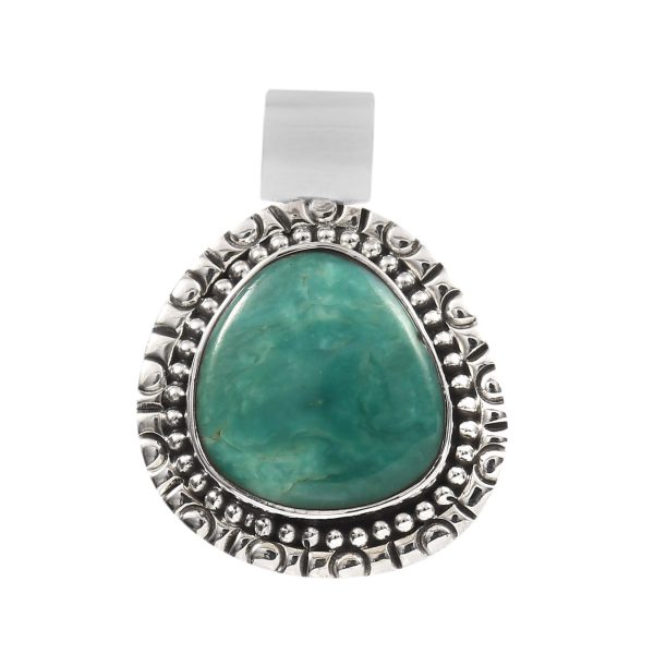 Kingman Turquoise 1.25" 925 Sterling Silver Pendant (RS114-114)