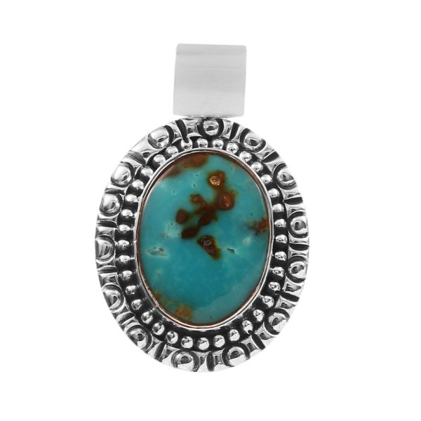 Kingman Turquoise 1.25" 925 Sterling Silver Pendant (RS114-115)