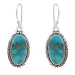 Arizona Turquoise 1.5" 925 Sterling Silver Earring (RS17-182)