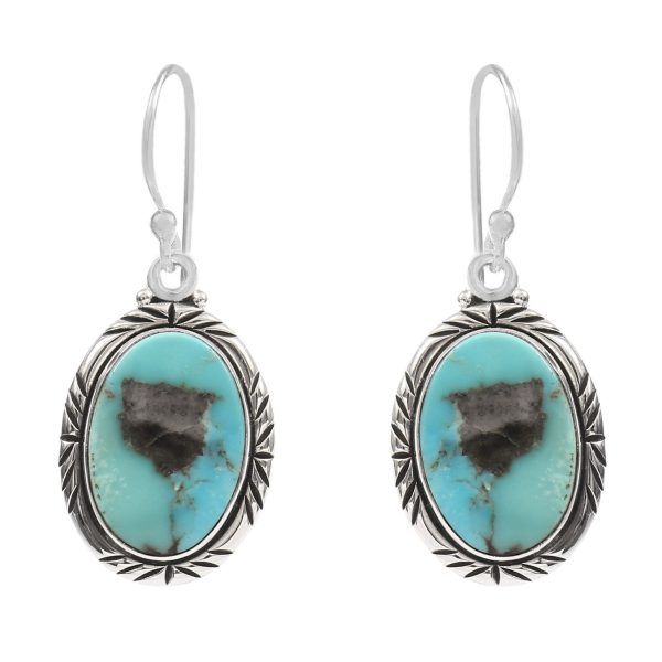 Arizona Turquoise 1.5" 925 Sterling Silver Earring (RS17-183)