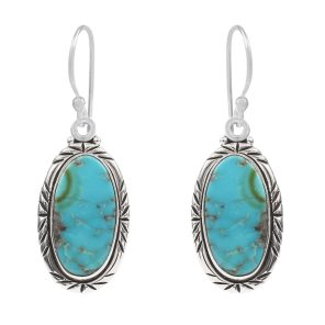 Arizona Turquoise 1.25" 925 Sterling Silver Earring (RS17-187)