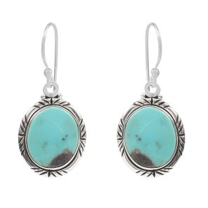 Arizona Turquoise 1.25" 925 Sterling Silver Earring (RS17-193)