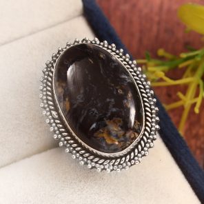 Pietersite Size US 6 925 Sterling Silver Ring (REXT3-18)