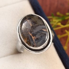 Pietersite Size US 6 925 Sterling Silver Ring (REXT3-46)