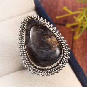 Pietersite Size US 9 925 Sterling Silver Ring (REXT3-34)