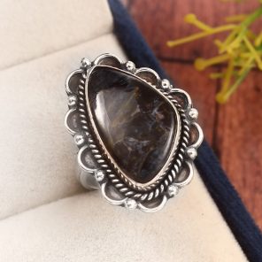 Pietersite Size US 7 925 Sterling Silver Ring (REXT3-21)
