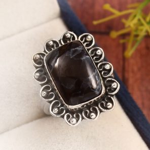 Pietersite Size US 8 925 Sterling Silver Ring (REXT3-27)
