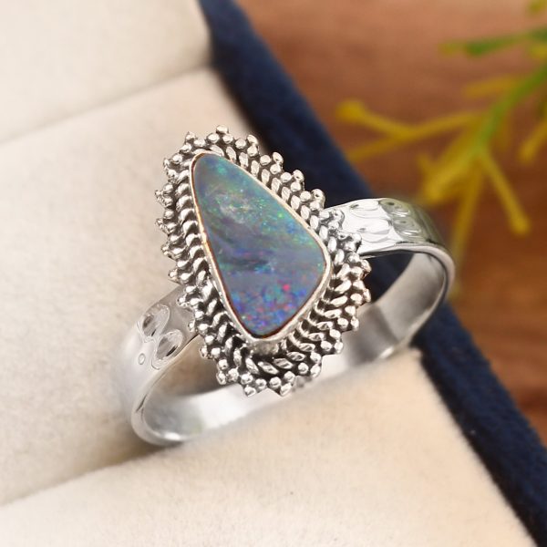 Australian Opal Size US 11 925 Sterling Silver Ring (RS111-231)