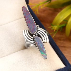 Australian Opal Southwest Style Size US 6 925 Sterling Silver Ring (RS111-160)