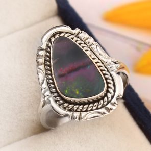 Australian Opal Southwest Style Size US 8 925 Sterling Silver Ring (RS111-182)