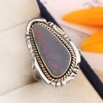 Australian Opal Southwest Style Size US 11 925 Sterling Silver Ring (RS111-191)