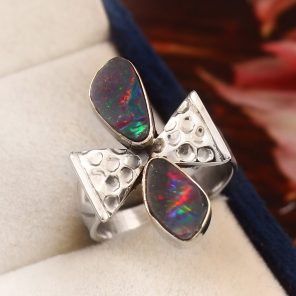 Australian Opal Southwest Style Size US 7 925 Sterling Silver Ring (RS111-198)