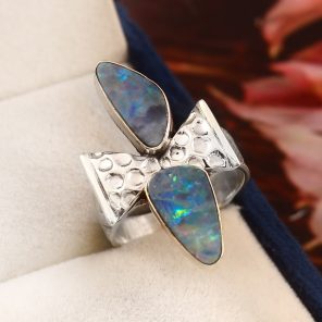 Australian Opal Southwest Style Size US 7 925 Sterling Silver Ring (RS111-199)
