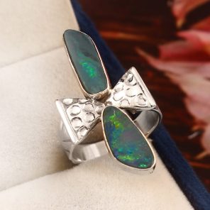 Australian Opal Southwest Style Size US 7 925 Sterling Silver Ring (RS111-200)