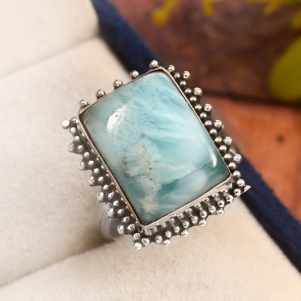 Larimar Size US 7 925 Sterling Silver Ring (RS17-217)