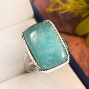 Larimar Size US 10 925 Sterling Silver Ring (RS17-210)