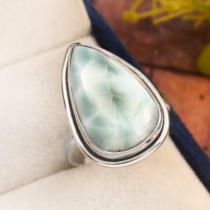 Larimar Size US 9 925 Sterling Silver Ring (RS17-208)
