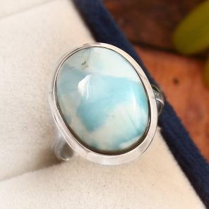 Larimar Size US 11 925 Sterling Silver Ring (RS17-213)