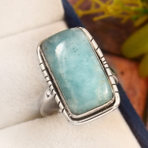 Larimar Size US 6 925 Sterling Silver Ring (RS17-219)