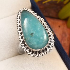 Larimar Size US 11 925 Sterling Silver Ring (RS17-214)