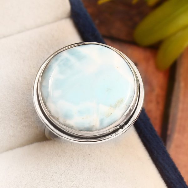 Larimar Size US 7 925 Sterling Silver Ring (RS17-206)