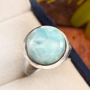 Larimar Size US 10 925 Sterling Silver Ring (RS17-211)