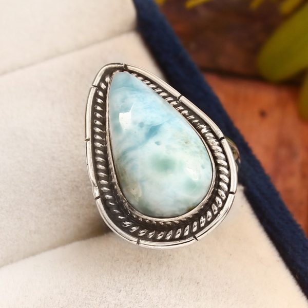 Larimar Size US 7 925 Sterling Silver Ring (RS17-218)