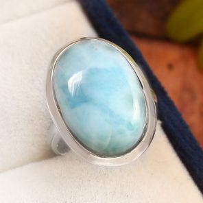 Larimar Size US 8 925 Sterling Silver Ring (RS17-207)