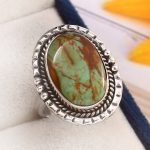 Kingman Turquoise Southwest Style Size US 7 925 Sterling Silver Ring (RS105-428)