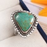 Kingman Turquoise Southwest Style Size US 10 925 Sterling Silver Ring (RS105-448)