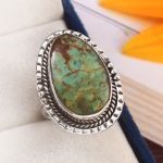 Kingman Turquoise Southwest Style Size US 7 925 Sterling Silver Ring (RS105-434)